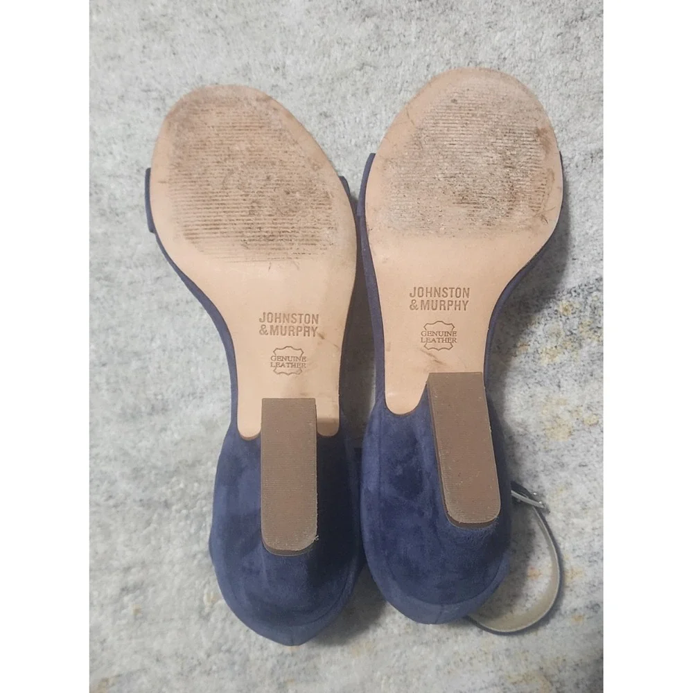 Johnston Murphy Women's Navy Suede Deena Ankle Strap Sandal Size 9 M 78-22066